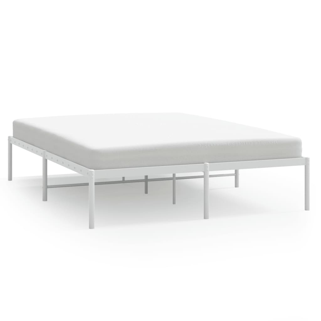 Bed frame metal white 140x190 cm