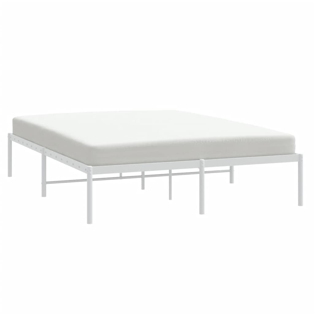 Bed frame metal white 140x190 cm