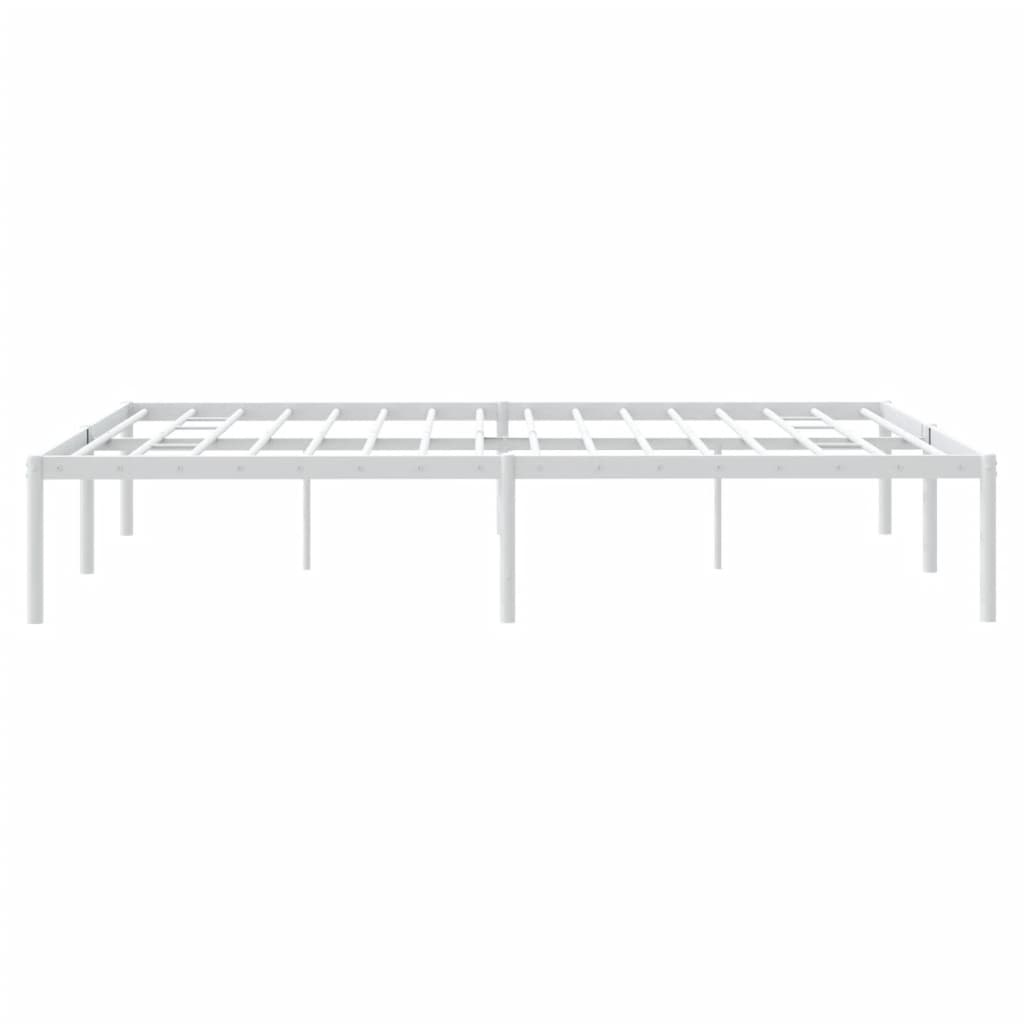 Bed frame metal white 140x190 cm