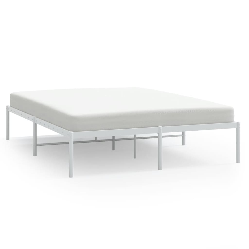 Bed frame metal white 140x200 cm