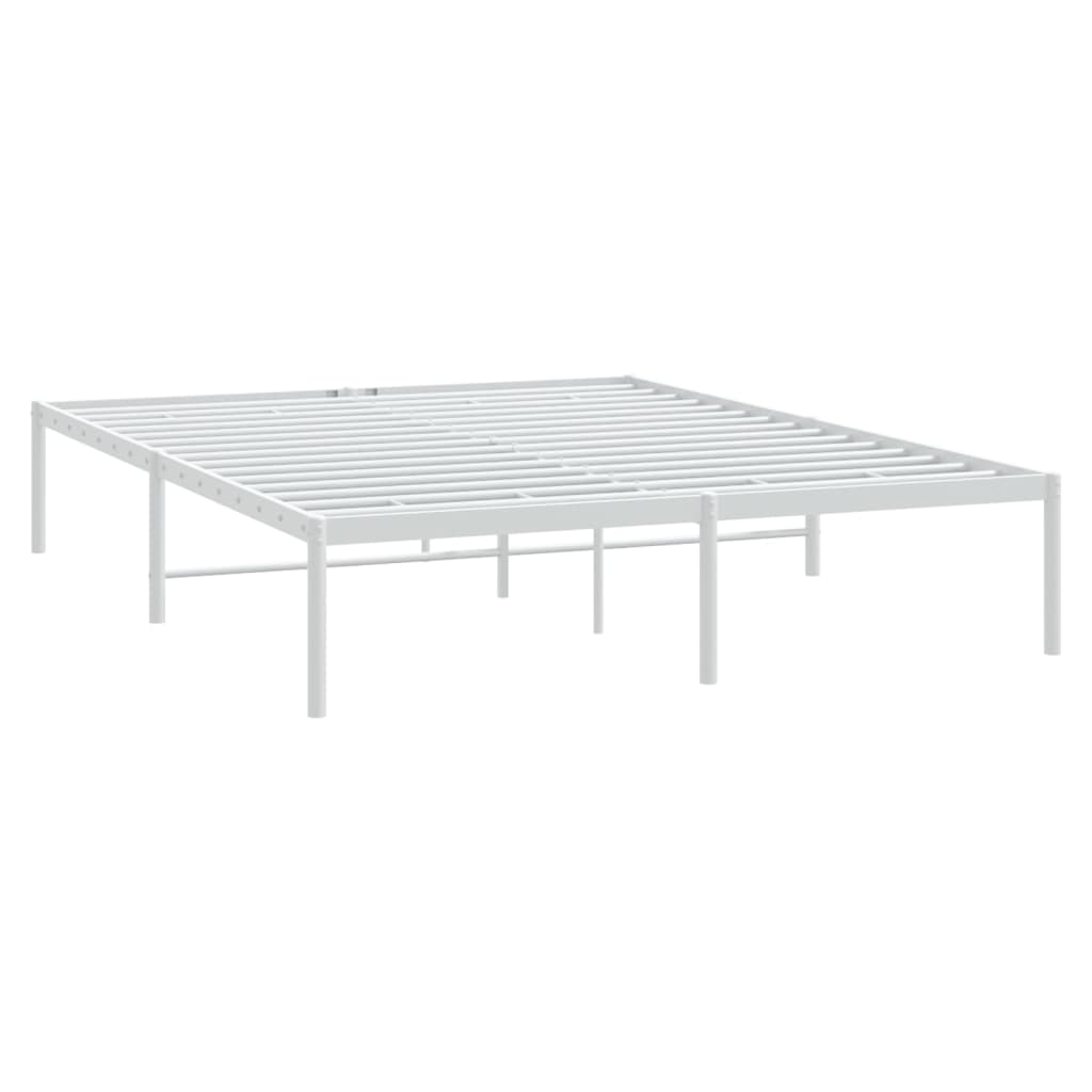 Bed frame metal white 140x200 cm