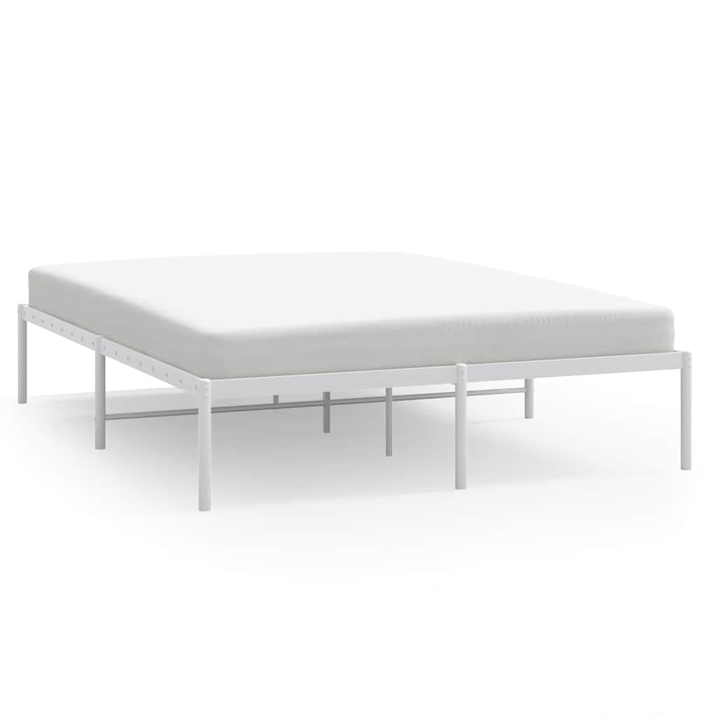 Bed frame metal white 150x200 cm