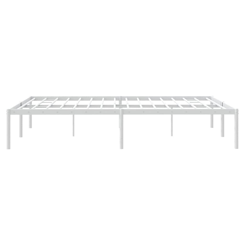 Bed frame metal white 150x200 cm