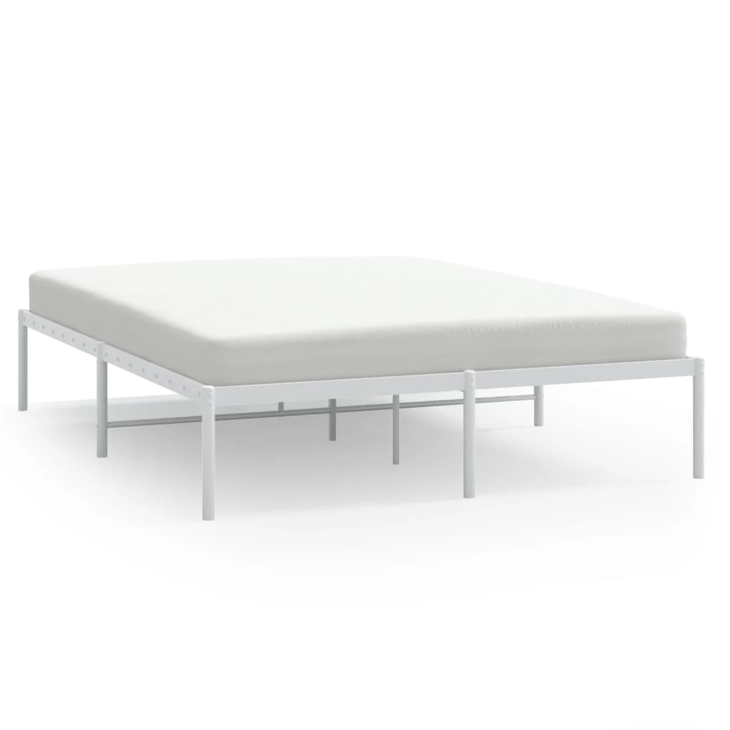 Bed frame metal white 160x200 cm