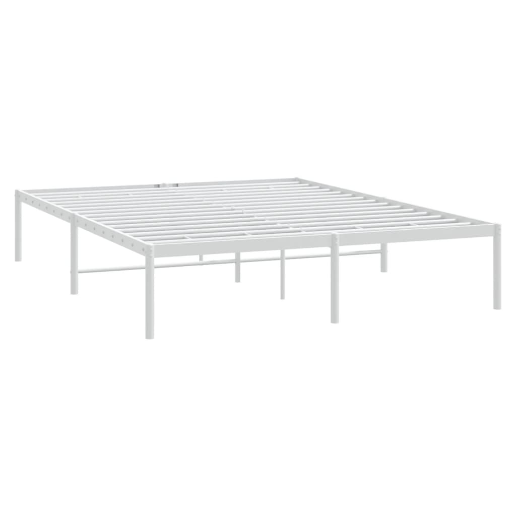 Bed frame metal white 160x200 cm