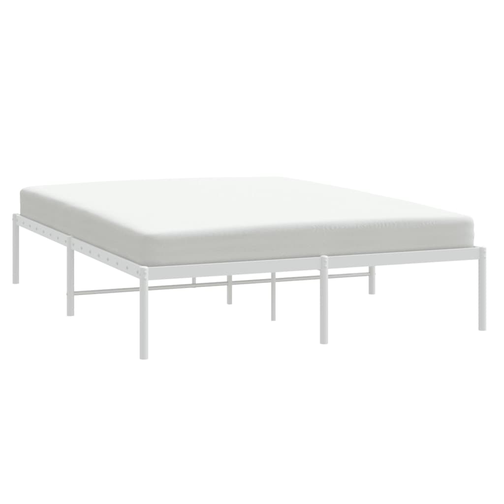 Bed frame metal white 160x200 cm