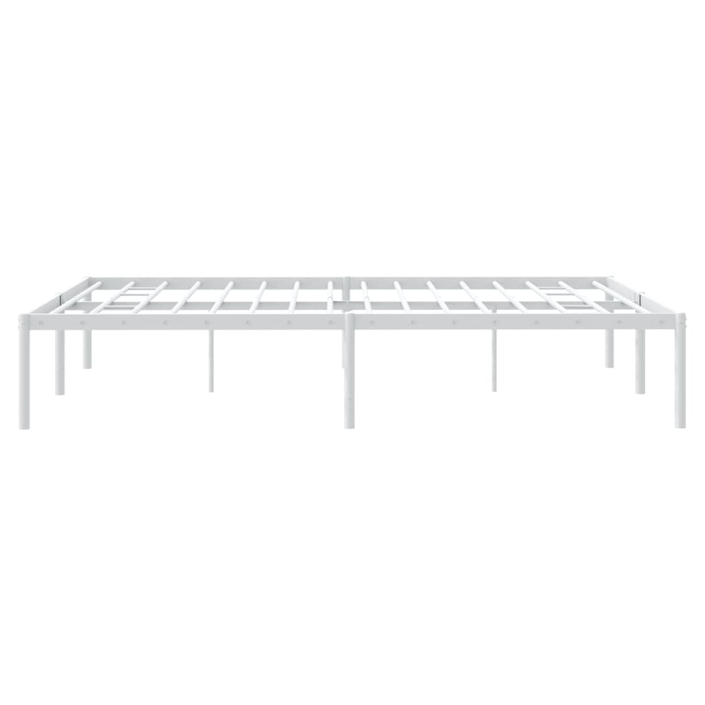 Bed frame metal white 160x200 cm
