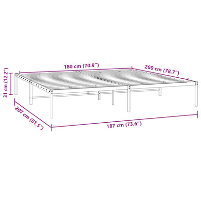 Bettgestell Metall Weiß 180x200 cm