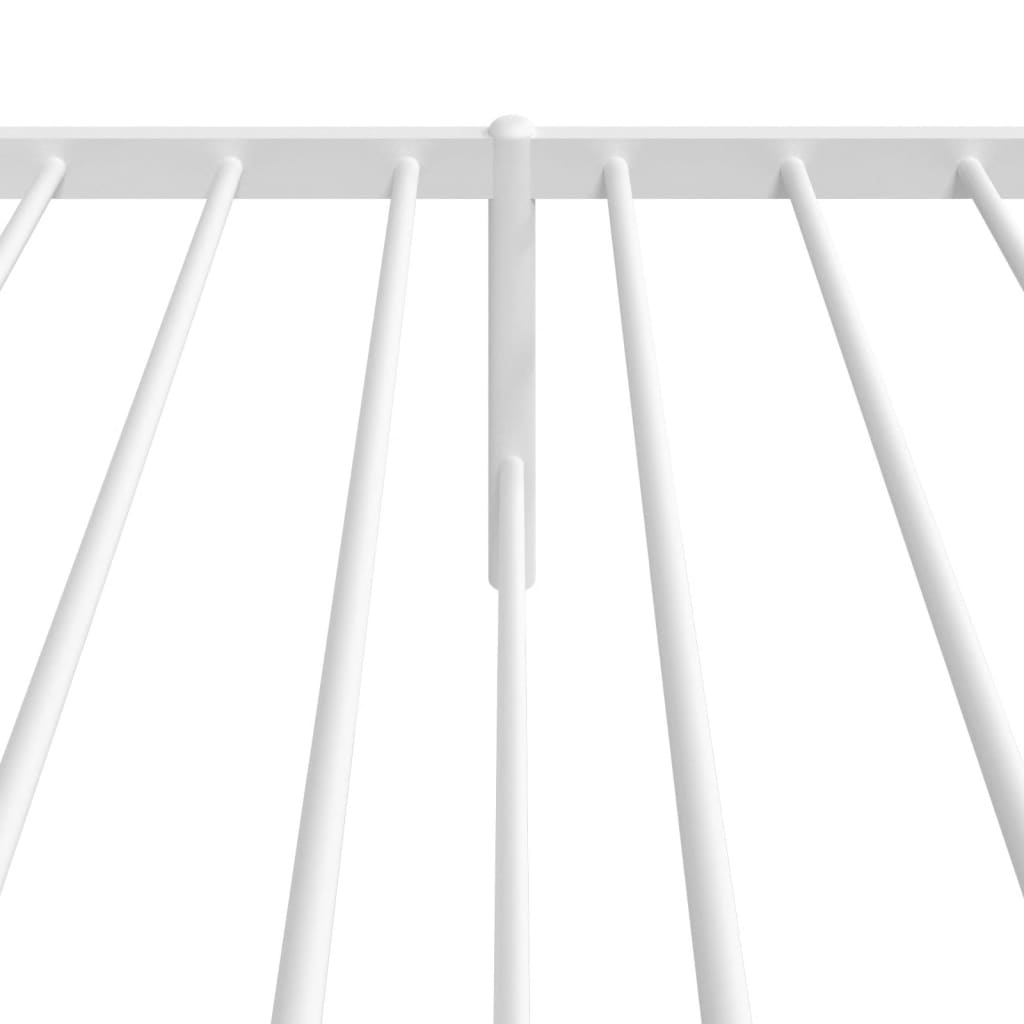 Bed frame with headboard metal white 80x200 cm