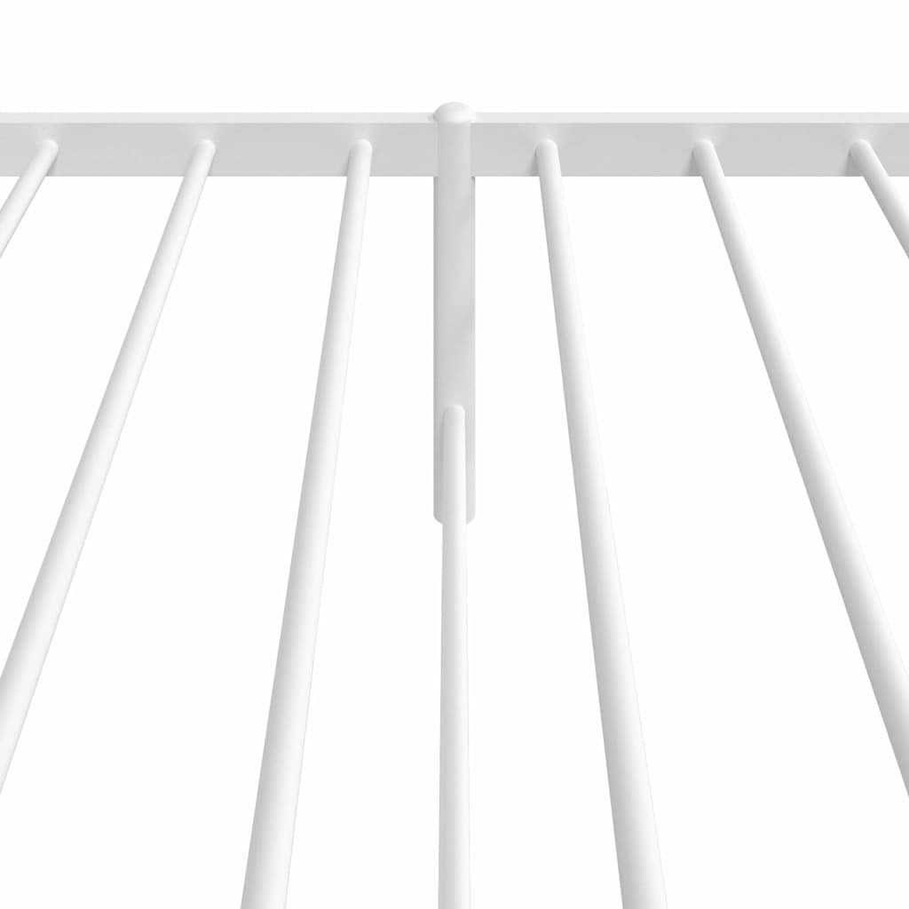 Bettgestell mit Kopfteil Metall Weiß 100x200 cm