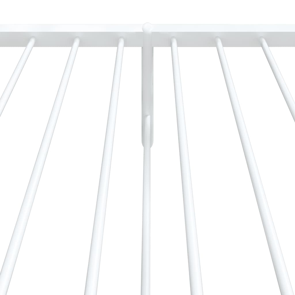 Bed frame with head and footboard metal white 75x190 cm