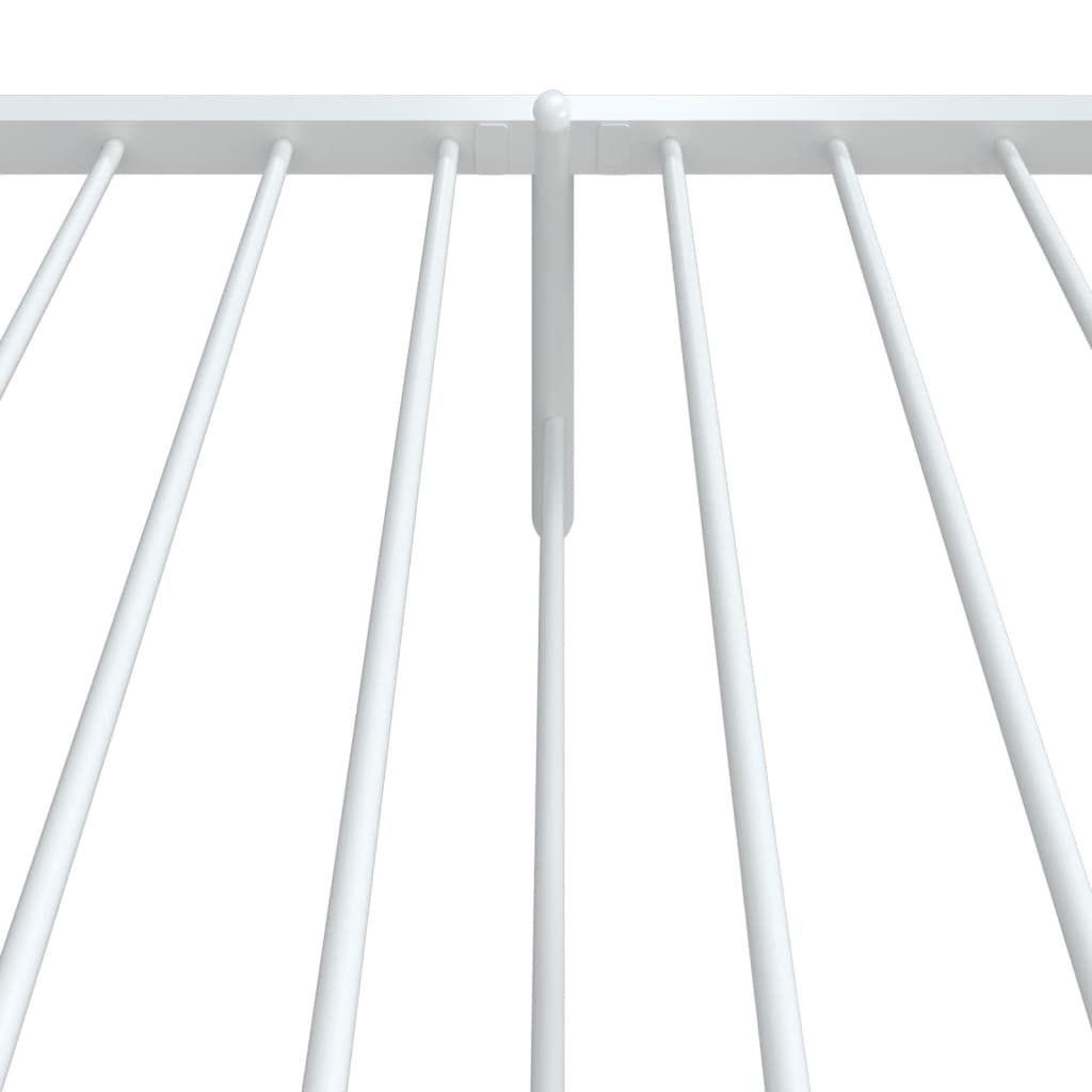 Bed frame with head and footboard metal white 80x200 cm