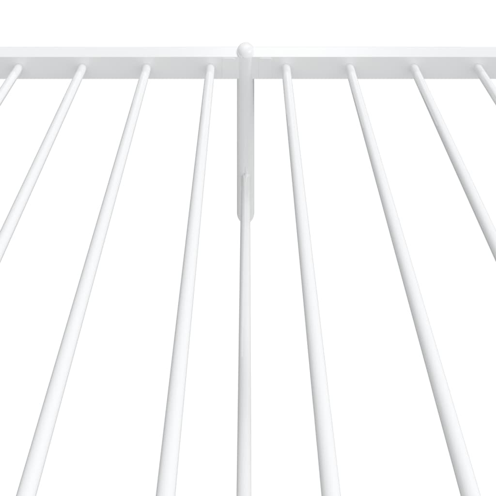 Bed frame with head and footboard metal white 90x190 cm