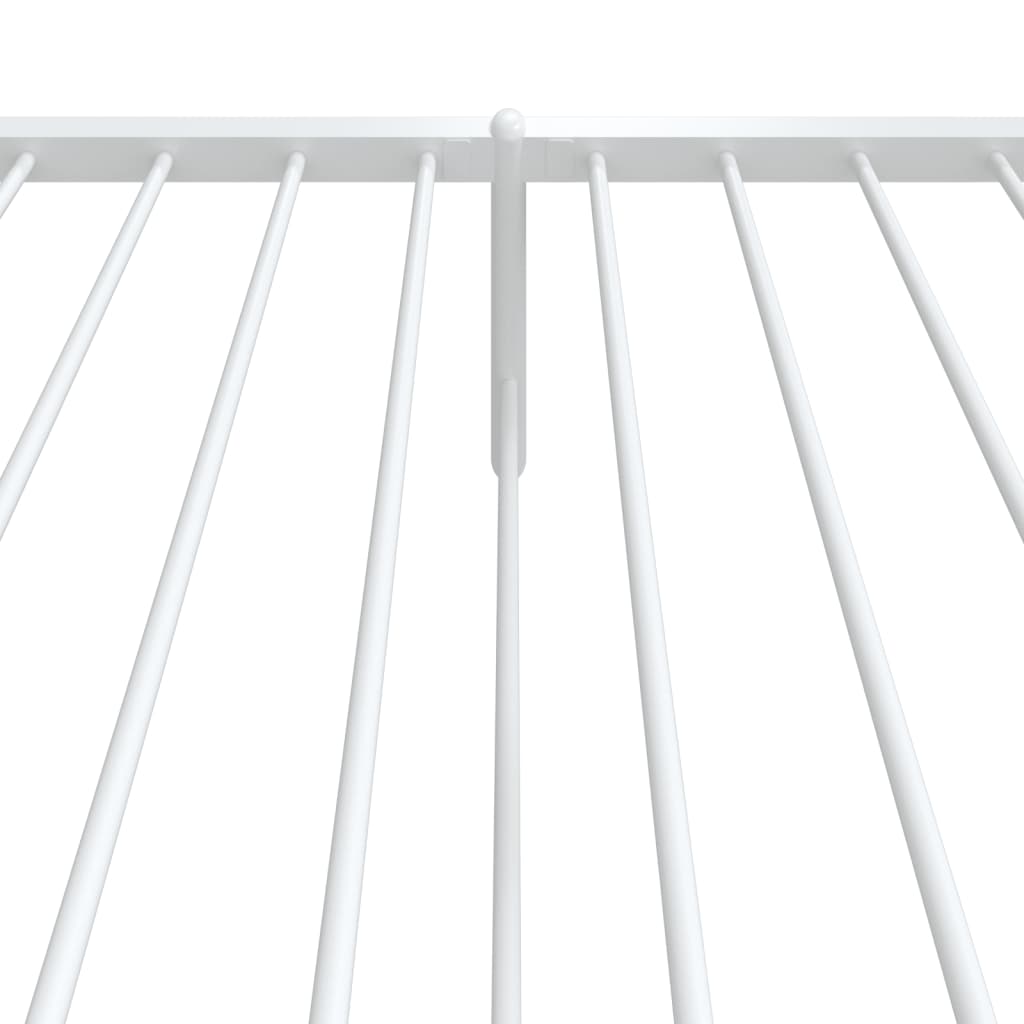 Bed frame with head and footboard metal white 90x200 cm