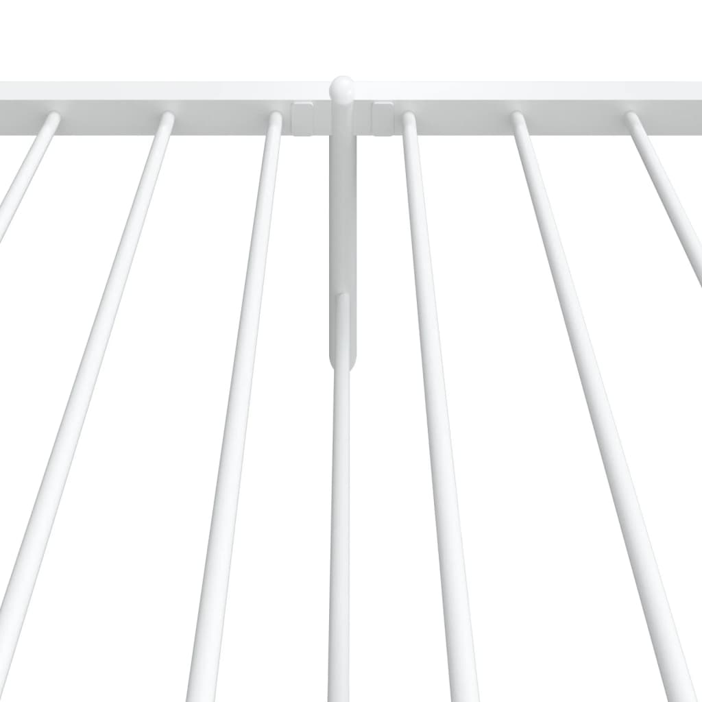 Bed frame with head and footboard metal white 107x203 cm