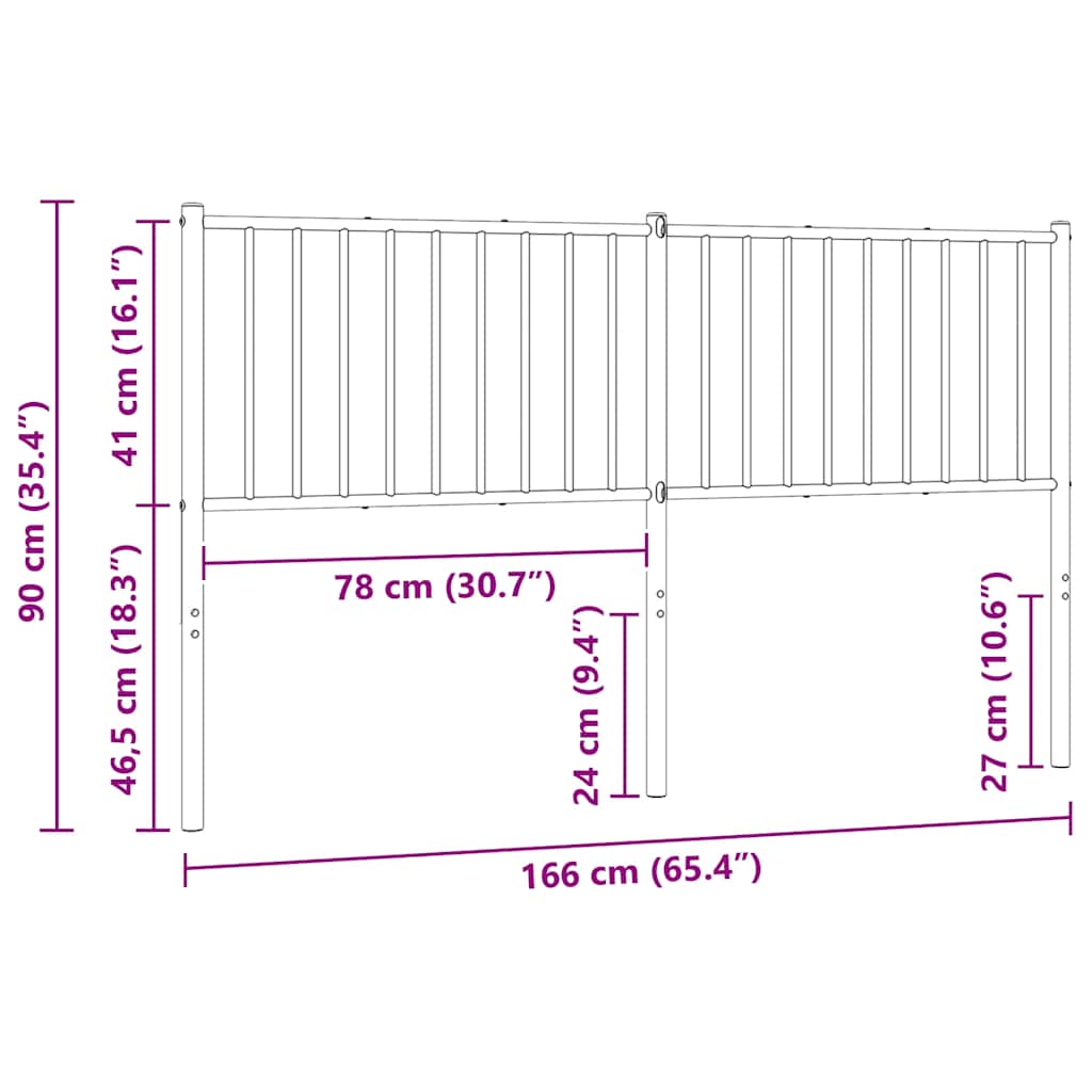 Ersatz-Kopfteil Metall Weiß 160 cm