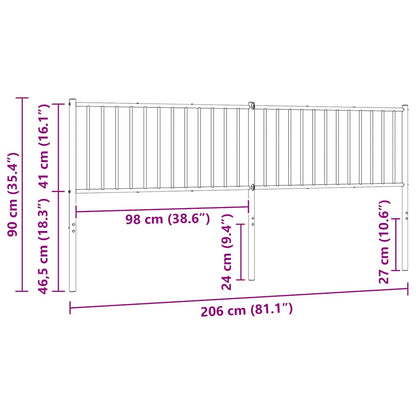 Ersatz-Kopfteil Metall Weiß 200 cm