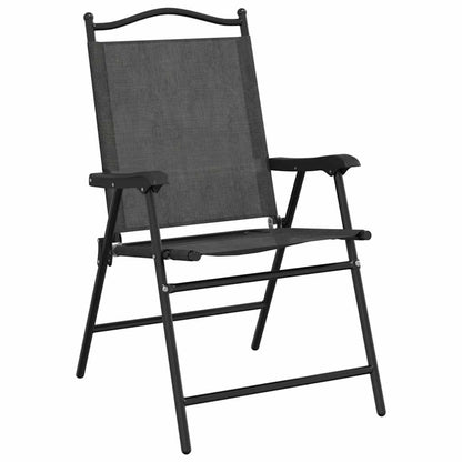 Klappstühle, 2 Stück, meliertes Grau, Stahl und Textilene