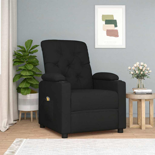 Massage-Relaxsessel, schwarzer Stoff