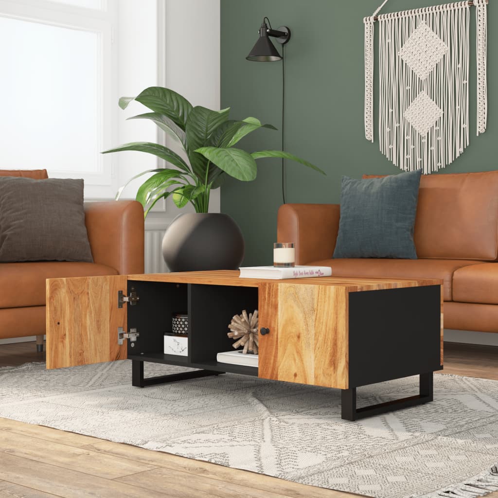 Table basse 100x54x40 cm en bois d'acacia massif et matériaux dérivés du bois