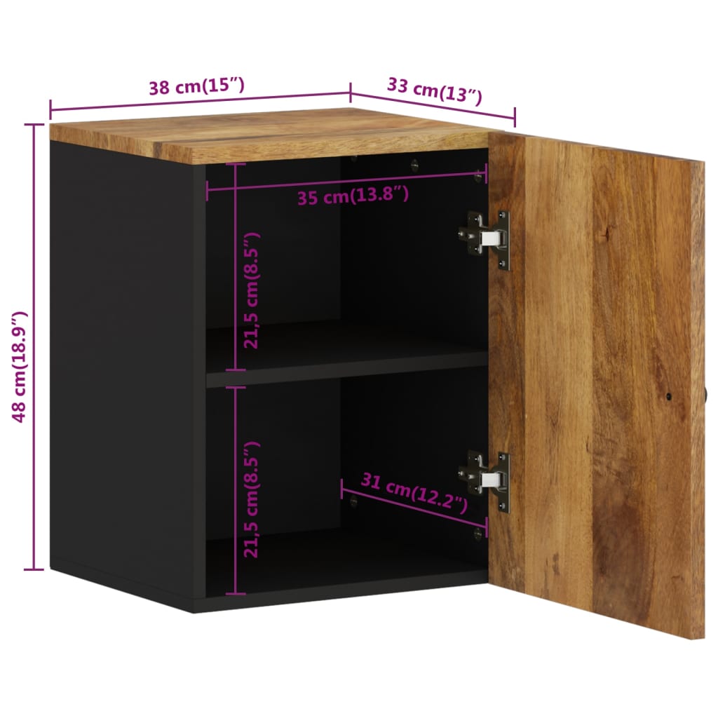 Bad-Wandschrank 38x33x48 cm Massivholz Mango