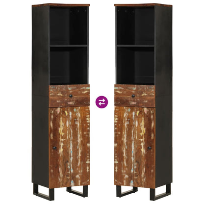 Badschrank 38x33x160 cm Altholz Massivholz