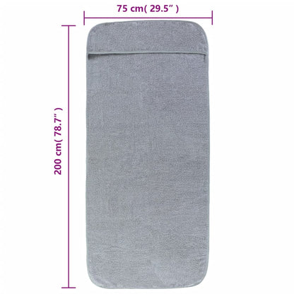 Strandtücher 2 Stk. Grau 75x200 cm Stoff 400 GSM