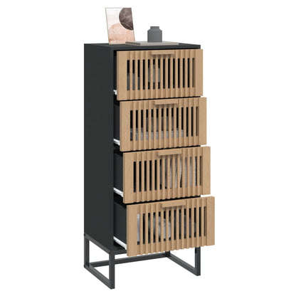 Highboard Schwarz 40x30x95 cm Holzwerkstoff