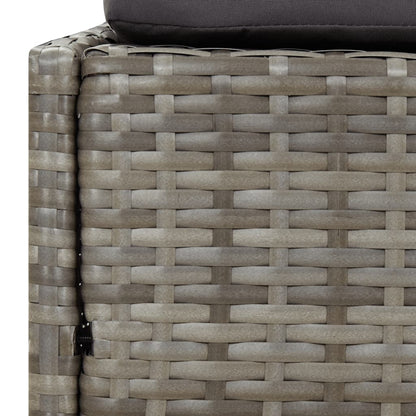 Sonnenliege mit Faltdach Grau 200x114x128 cm Poly Rattan