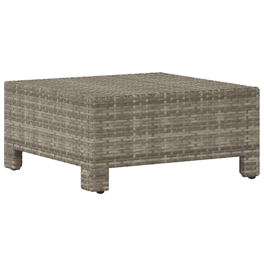 Garten-Fußstütze mit Kissen Grau Poly Rattan