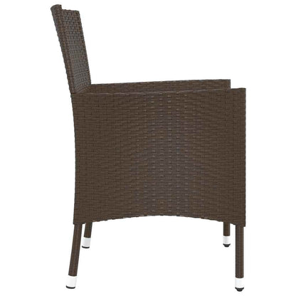 Gartenstühle mit Kissen 4 Stk. Braun Poly Rattan
