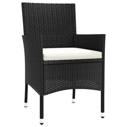 Gartenstühle mit Kissen 4 Stk. Schwarz Poly Rattan