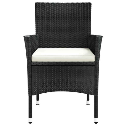Gartenstühle mit Kissen 4 Stk. Schwarz Poly Rattan