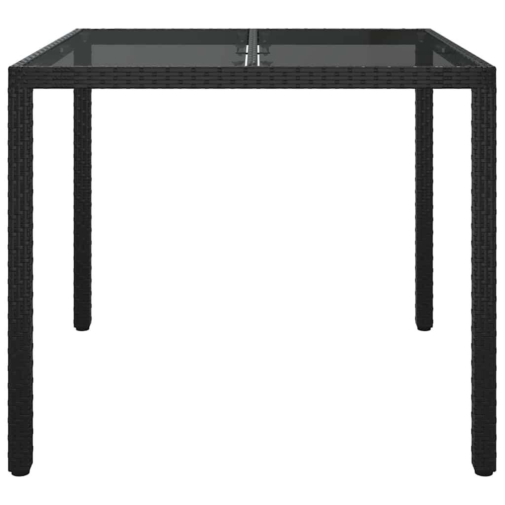Garten-Eßtisch Schwarz 90 x 90 x 75 cm Poly Rattan