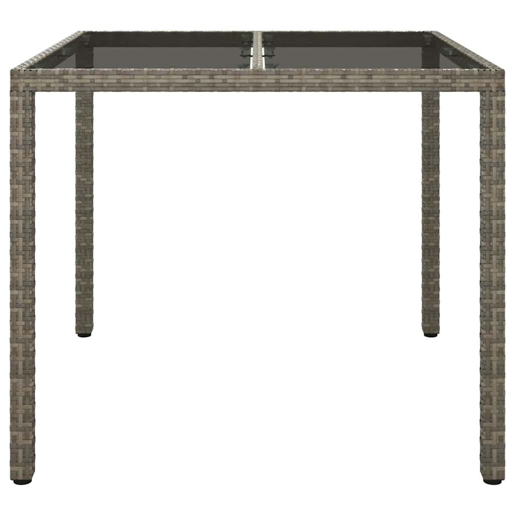 Garten-Eßtisch Grau 90 x 90 x 75 cm Poly Rattan