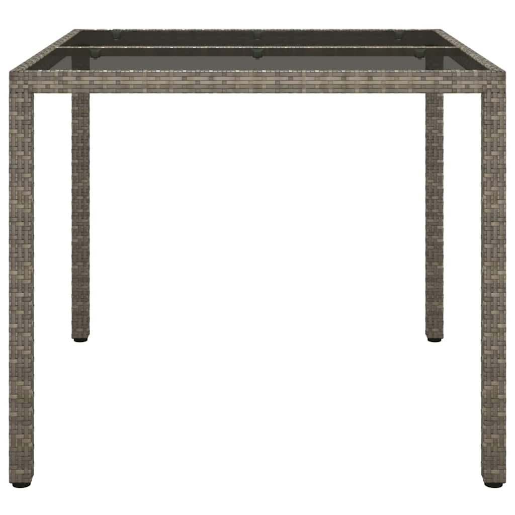 Garten-Eßtisch Grau 90 x 90 x 75 cm Poly Rattan