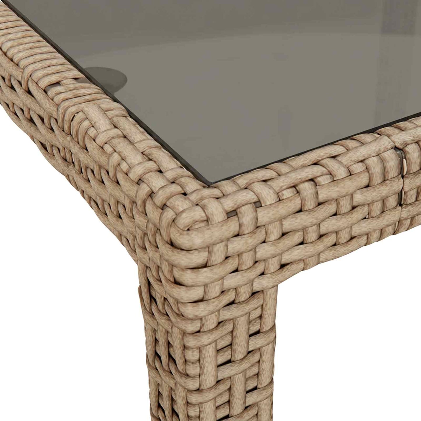 Gartentisch Beige 90 x 90 x 75 cm Poly-Rattan