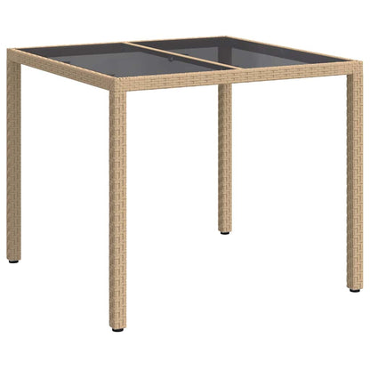 Gartentisch Beige 90 x 90 x 75 cm Poly-Rattan