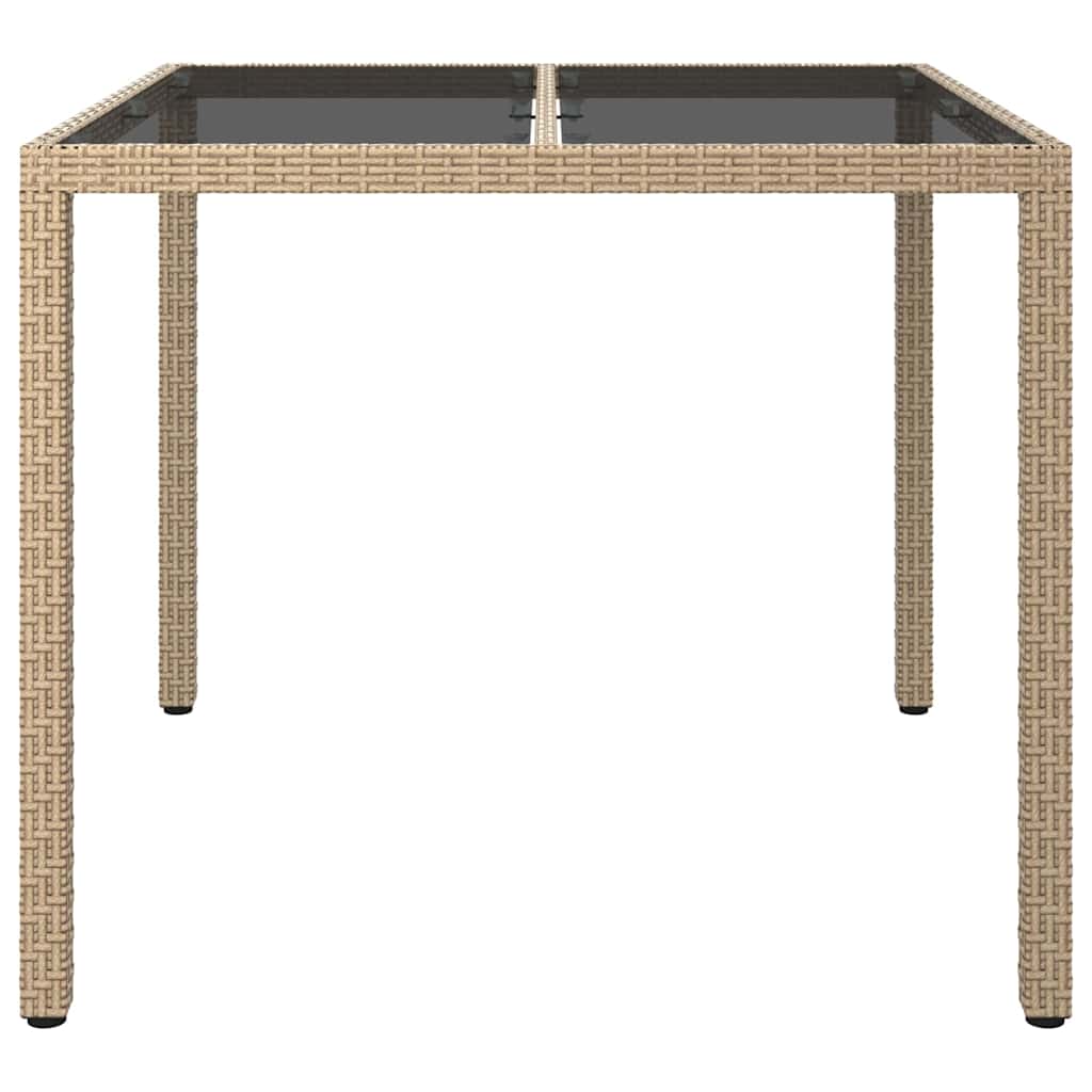 Garten-Eßtisch Beige 90 x 90 x 75 cm Poly Rattan