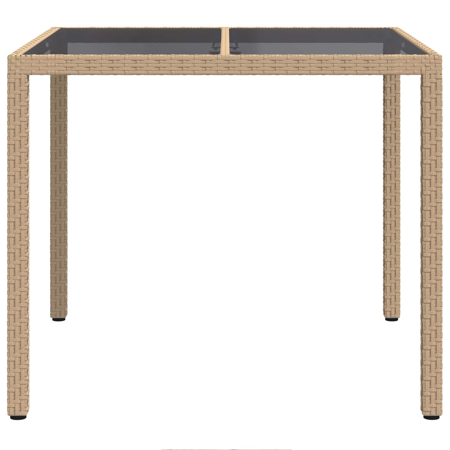 Gartentisch Beige 90 x 90 x 75 cm Poly-Rattan