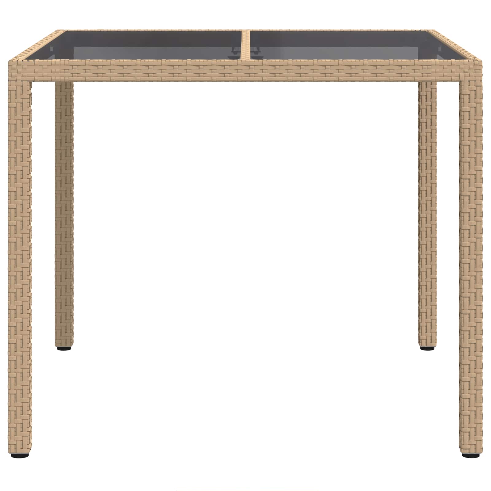 Gartentisch Beige 90 x 90 x 75 cm Poly-Rattan
