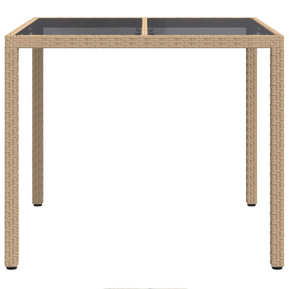 Gartentisch Beige 90 x 90 x 75 cm Poly-Rattan