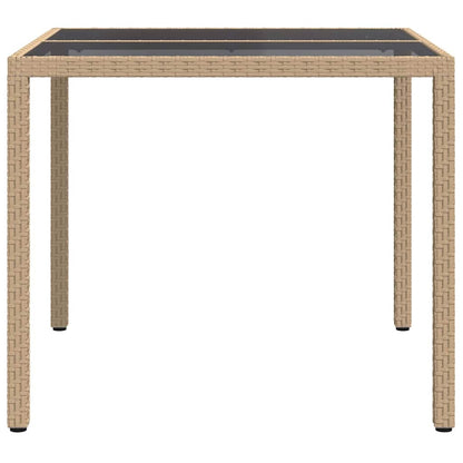 Gartentisch Beige 90 x 90 x 75 cm Poly-Rattan