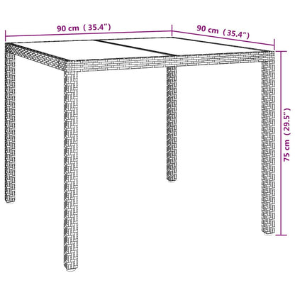 Gartentisch Beige 90 x 90 x 75 cm Poly-Rattan