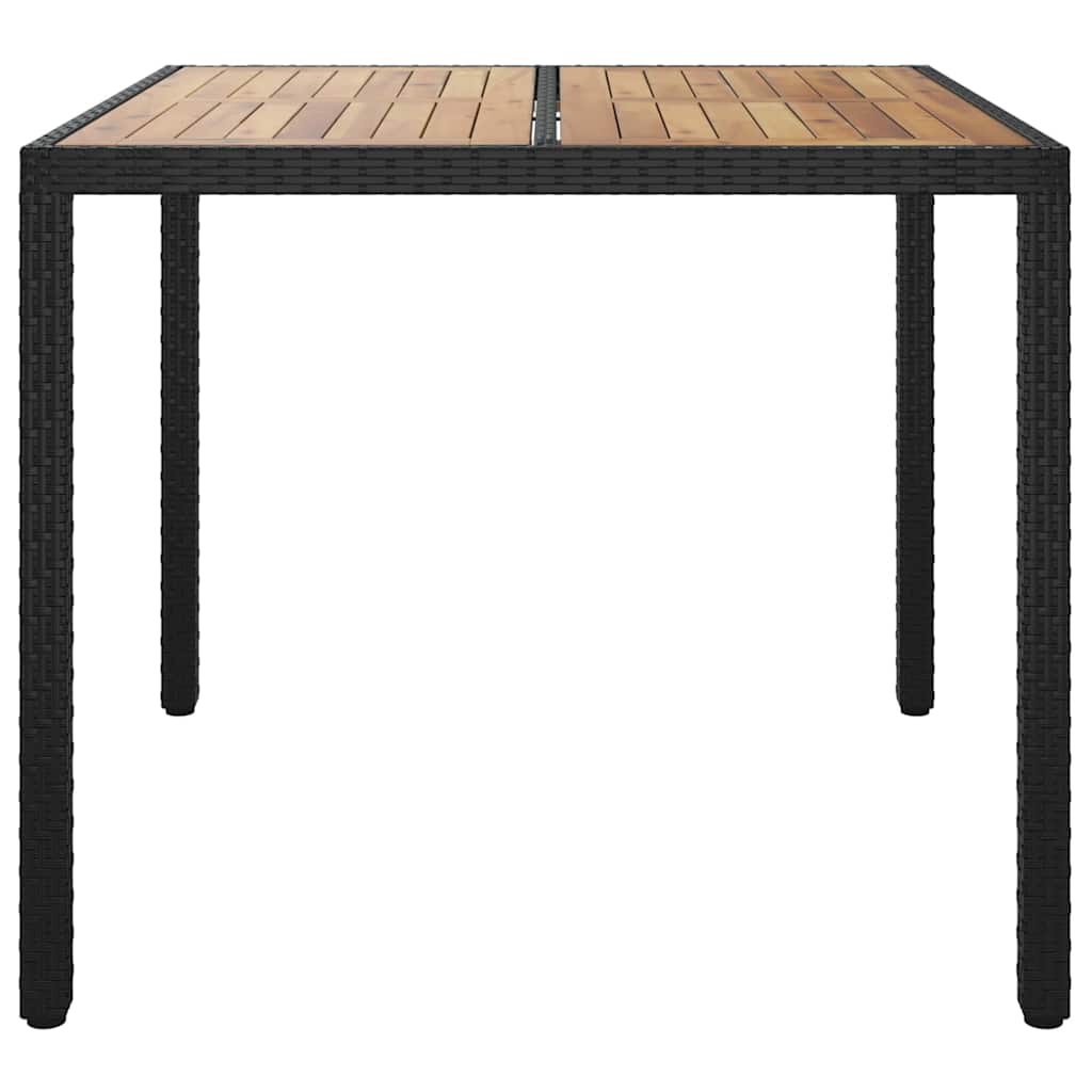 Garten-Eßtisch Schwarz 90 x 90 x 75 cm Poly Rattan