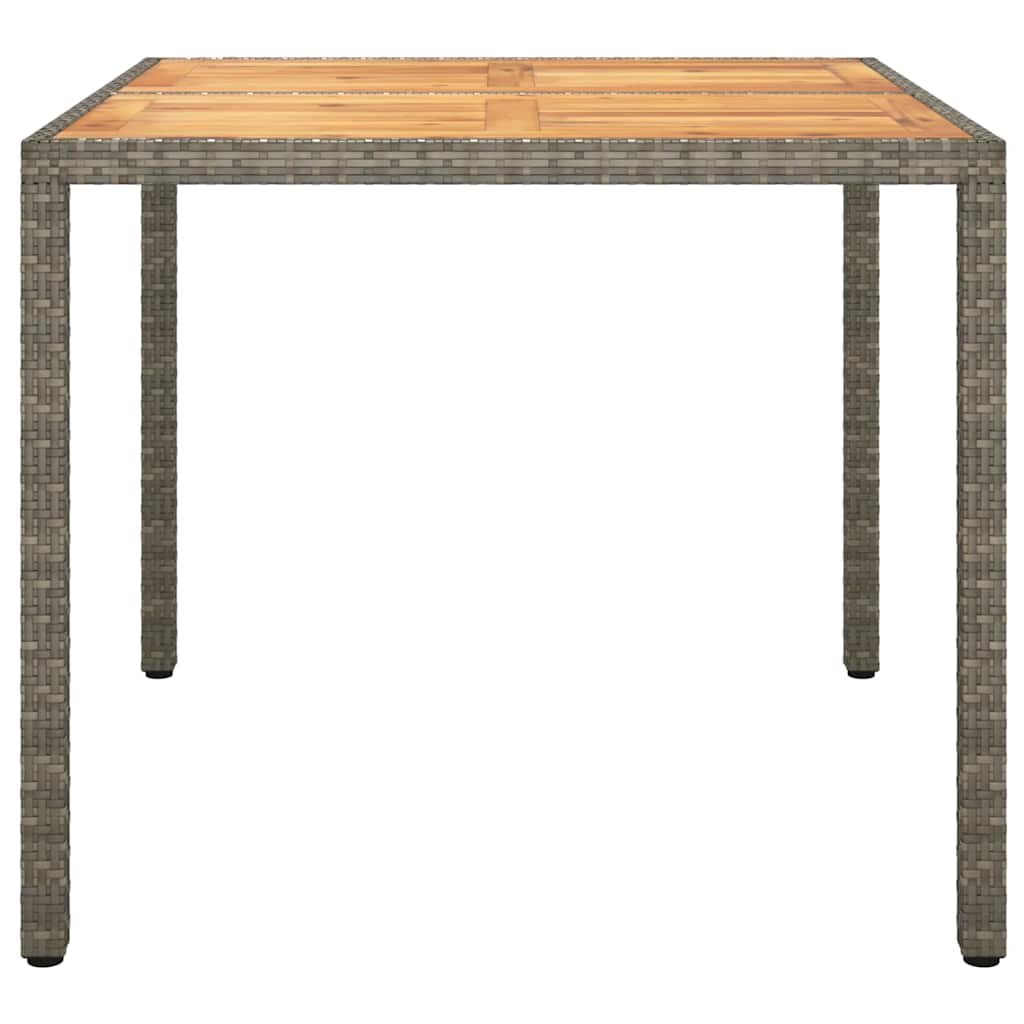 Garten-Eßtisch Grau 90 x 90 x 75 cm Poly Rattan