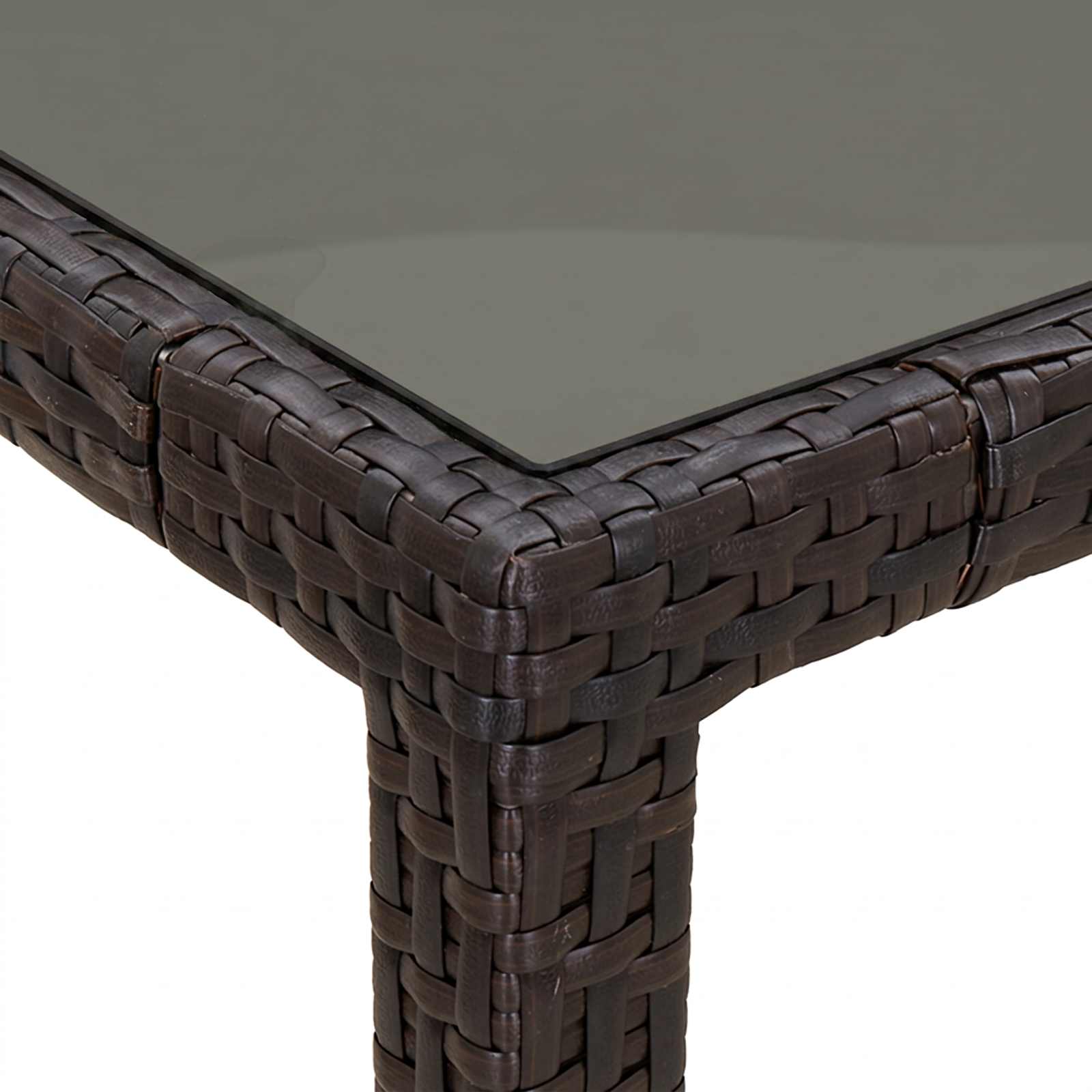 Gartentisch Braun 150 x 90 x 75 cm Poly-Rattan
