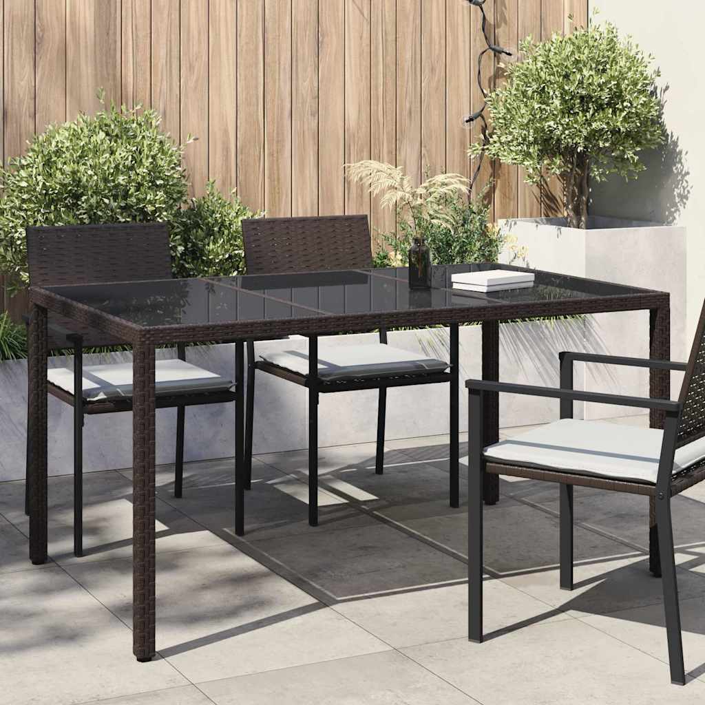 Gartentisch Braun 150 x 90 x 75 cm Poly-Rattan