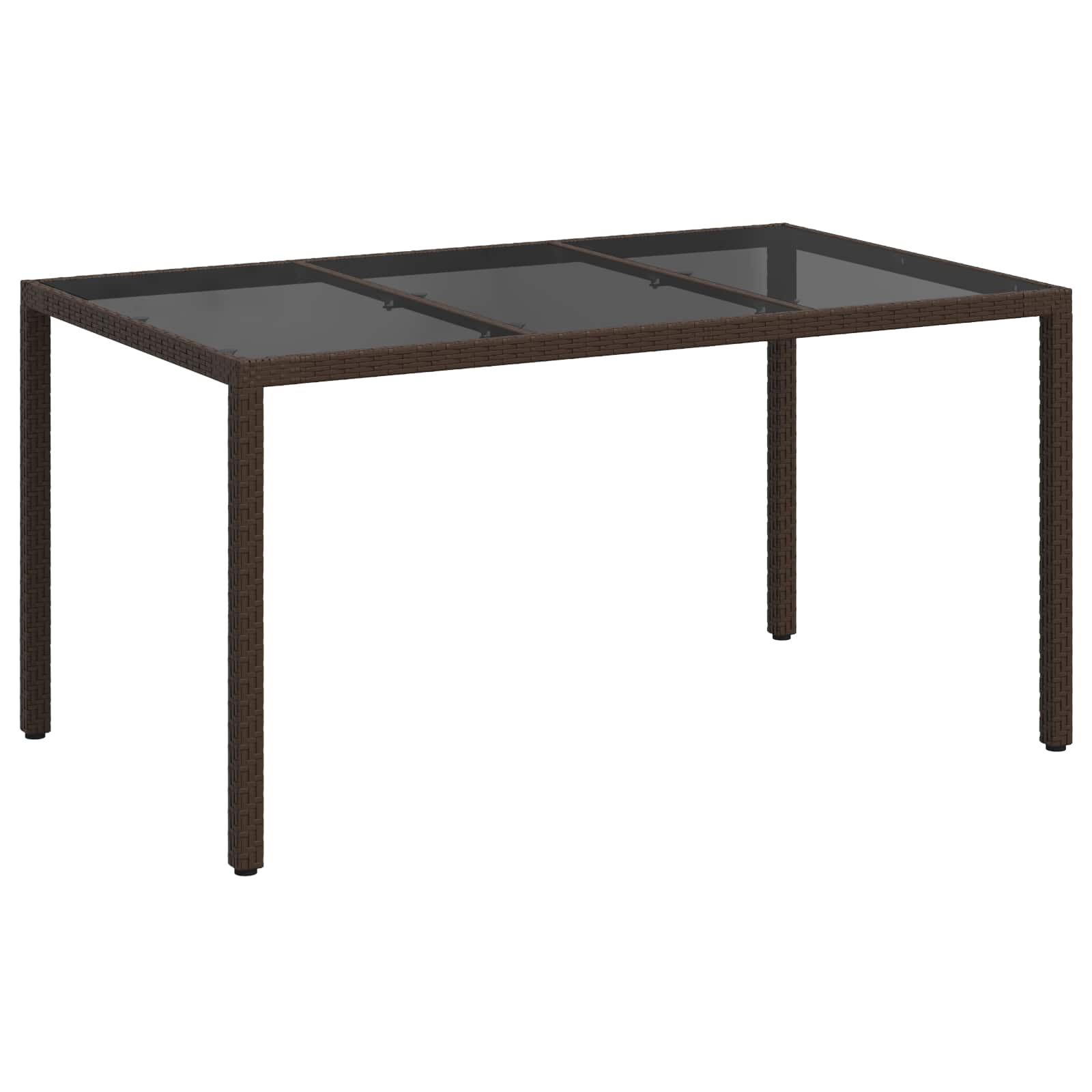 Gartentisch Braun 150 x 90 x 75 cm Poly-Rattan