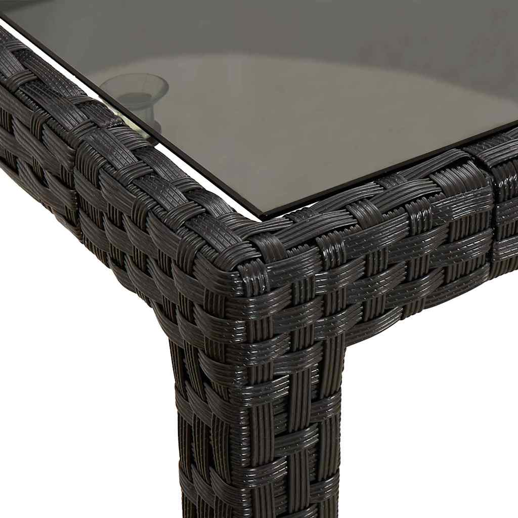 Garten-Eßtisch Schwarz 150 x 90 x 75 cm Poly Rattan